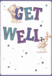 This get well card glows with warmth and hope, perfectly echoing the friendly energy of Gospel Oak. Two affectionate figures-a cuddly, soft-furred bear and a spirited puppy-interact playfully with oversized, colourful 'Get Well' lettering. The text, a blend of deep indigo and teal, stands vividly against a creamy, inviting background, much like the cheerful window displays seen on Mansfield Road. Whimsical stars in purples and blues glimmer with possibility, filling the card with an almost magical sense of caring. The illustrated fur of the bear and puppy is rendered with such softness that their touch feels within reach-a tactile comfort for anyone under the weather. Like a thoughtfully delivered bouquet from Flower Delivery Gospel Oak, this card brings more than words; it offers tangible, heartfelt support and a sense of community, ideal for sending encouragement and generosity to someone in recovery nearby.